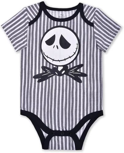 Miniatura 4 de Disney Nightmare Before Christmas Jack Skellington - Paquete de 3 mamelucos para bebé color gris