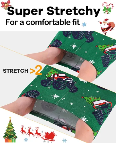 Miniatura 3 de DAUGHTER QUEEN Pijamas de Navidad para niños y niñas de 18 meses-12 años, ropa de dormir 100% algodón