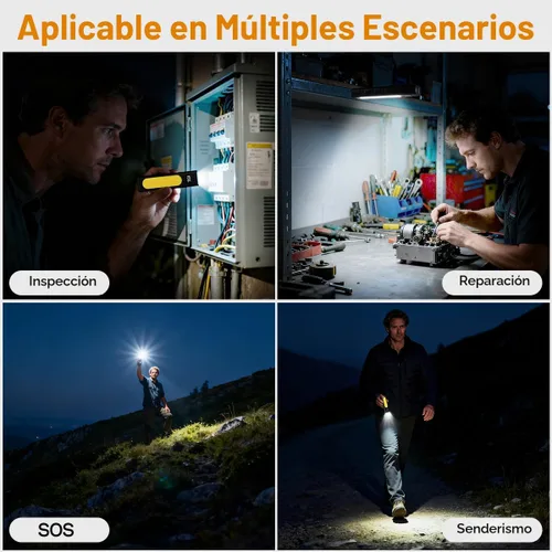 Miniatura 8 de Linternas recargables de alto lúmenes 1800, linterna plana EDC con magnética, linterna de bolsillo de 11 modos súper brillante, luces LED tácticas