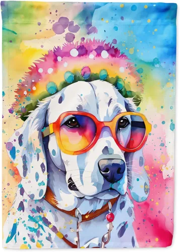 Miniatura 106 de Caroline's Treasures DAC2448GF - Bandera de jardín con diseño de perro afgano hippie Dawg, bandera decorativa para patio exterior, patio, obras