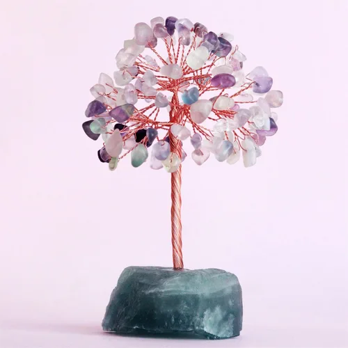 Miniatura 2 de YATOJUZI Árbol de cristales de ópalo con base de opalita, alambre de cobre, árbol de la vida para energía positiva, Reiki, buena suerte, hogar