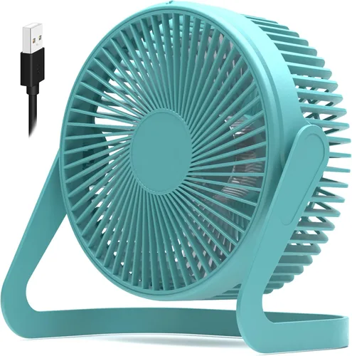 Miniatura 10 de Ventilador pequeño de 6 pulgadas, ventilador de escritorio USB de 2 velocidades, flujo de aire fuerte, funcionamiento silencioso, ventilador de piso