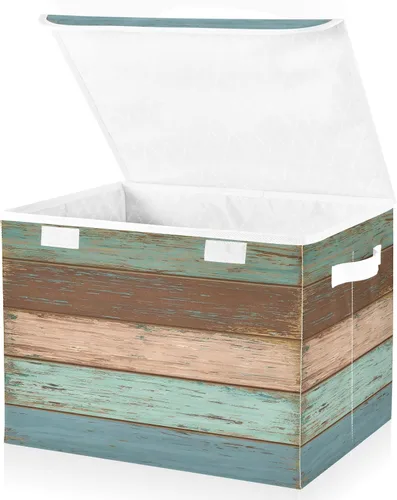 Miniatura 9 de SUABO Contenedor de almacenamiento vintage de girasol y mariposa con tapa, cajas de almacenamiento grandes de tela Oxford, plegables para el hogar