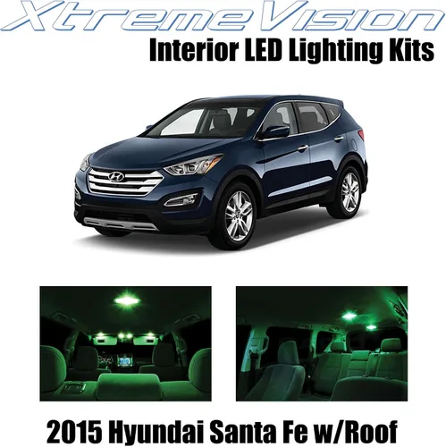 Miniatura 9 de XtremeVision LED interior para Hyundai Santa Fe con techo panorámico 2015+ (9 piezas) blanco puro interior kit + herramienta de instalación