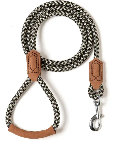 Miniatura 13 de Mile High Life Correa para perro de cuero premium Correa de cuerda resistente Asa de cuero Cierre fuerte de aleación de zinc Perros Mango
