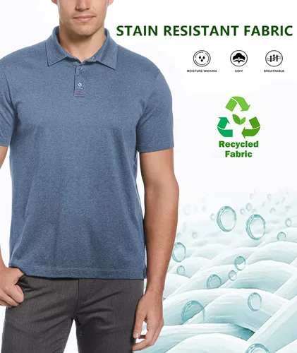 Miniatura 10 de V VALANCH Polo de golf de manga corta para hombre, estilo casual, con cuello que absorbe la humedad