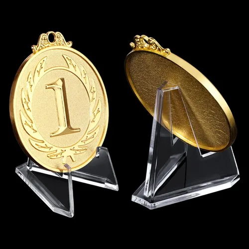 Miniatura 3 de Yalikop Paquete de 48 soportes de exhibición para tarjetas, mini caballete transparente, soporte pequeño de acrílico para fotos de desafío, monedas