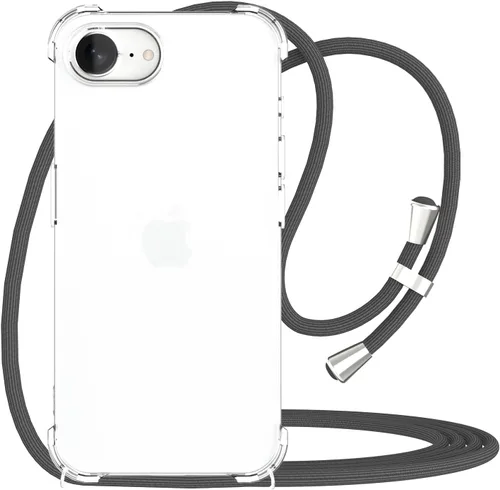 Miniatura 8 de Funda cruzada para iPhone SE 2/3, correa de cordón ajustable transparente para el cuello para mujer para iPhone 7/8, funda de teléfono TPU suave a