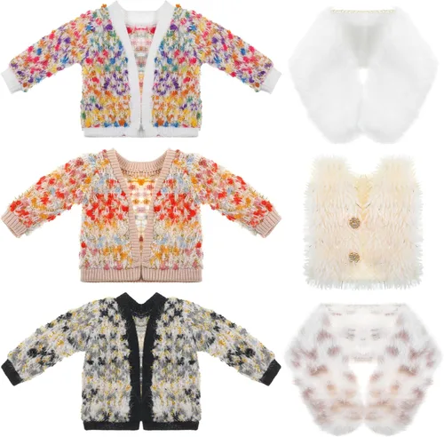 Miniatura 8 de Bencailor 6 piezas de ropa de muñeca para muñeca de verano de 11.8 pulgadas, accesorios de atuendo, abrigo de invierno, tops, traje de baño