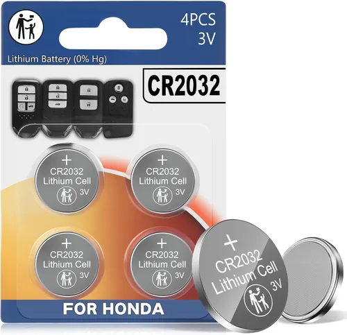 Paquete de 4 baterías de repuesto para llave de automóvil Honda (CRV Civic Accord Pilot Odyssey HRV Fit Passport Ridgeline Crosstour Insight Clarity