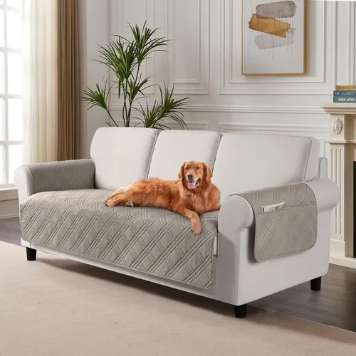 Miniatura 12 de TAOCOCO Fundas de sofá impermeables extragrandes para mascotas y perros con respaldo antideslizante, fundas para asientos de sofá con bolsillo