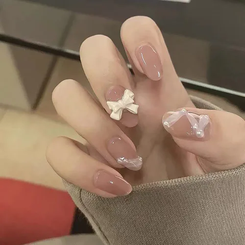 Miniatura 35 de LIGHT RAIN - Uñas a presión de longitud media, con diseño de galaxia Andromeda, uñas postizas de gel, reutilizables, de lujo, de siete capas