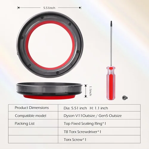 Miniatura 7 de Anillo de sellado de repuesto para aspiradora Dyson Outsize Serie SV16 SV29 V11 Outsize / Gen5 Outsize/Plus/Absolute/Absolute Extra/Total