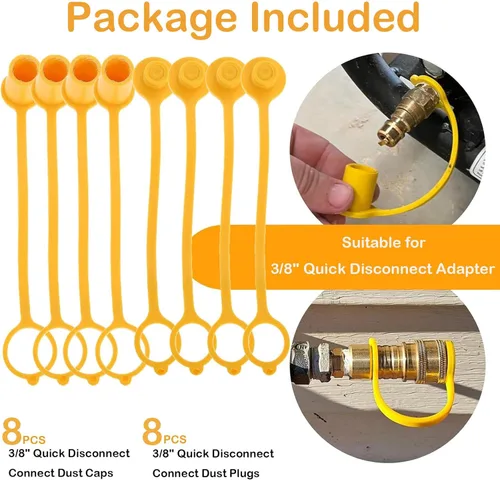 Miniatura 7 de Paquete de 8 tapones antipolvo y tapa para enchufe para adaptador de conexión rápida de propano RV de 1/4 pulgadas para manguera de propano, 0.47