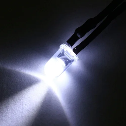 Miniatura 4 de uxcell 5pcs 0.197 in pre cableado LED, blanco DC24V lente transparente, diodos emisores de luz