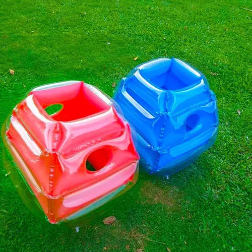 Miniatura 3 de 2 piezas de parachoques inflables para niños, pelota de rebote para niños, bolas de sumo para niños, pelota de juego de césped para niños al aire