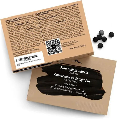 Miniatura 2 de Shilajit seco en gotas del Himalaya puro, 100% Shilajit natural puro, Grado A, suplemento de máxima potencia con 85+ minerales traza limpios y ácido