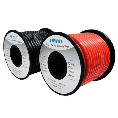Miniatura 29 de Cable de 8 AWG Alambre Calibre 8 de Silicona - Carrete Negro de 25 pies, Alambre de Cobre Estañado Trenzado Extra Flexible 8AWG para Soldadura 200℃