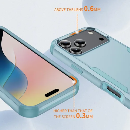 Miniatura 4 de Funda protectora para iPhone 17 Pro Max, tres capas, resistente, a prueba de golpes, a prueba de caídas, con armadura de goma de cuerpo completo