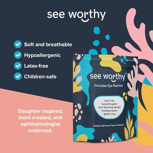 Miniatura 4 de Parche adhesivo para niños y adultos, como se ve en Shark Tank, transpirable, cómodo parche floral para ojos perezosos, parches médicos
