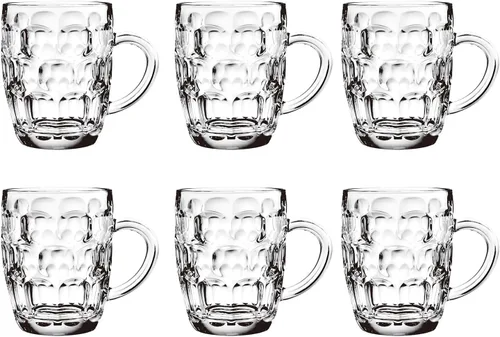 Miniatura 6 de Dimple Stein - Juego de tazas de cerveza de 10 onzas con asa, tazas de cerveza de vidrio, aptas para lavavajillas y congelador, transparentes