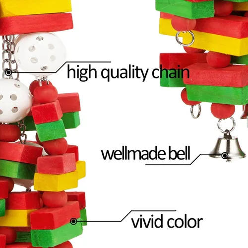 Miniatura 3 de MEWTOGO Juguetes grandes para loros de aves para cacatúas, guacamayos grises africanos y loros amazónicos, regalo para pájaros Rojo