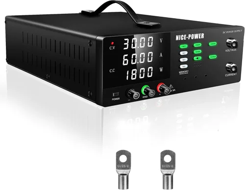 Miniatura 10 de NICE-POWER Fuente de alimentación de CC variable, fuente de alimentación de banco de alta potencia de 60 V 10 A 600 W con perilla de codificador e