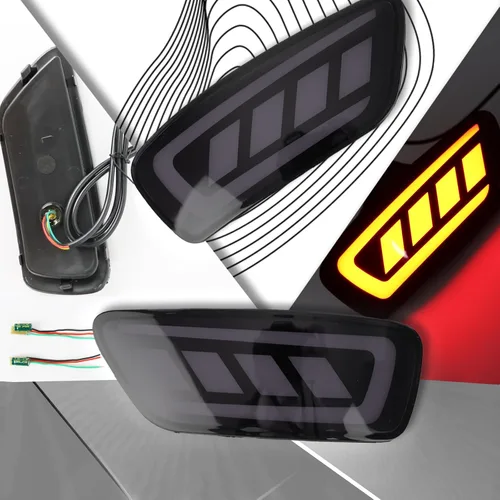 Miniatura 3 de Reflectores LED ahumados para parachoques trasero, luz trasera de freno antiniebla, lámparas de señal de giro secuencial compatibles con Jeep Grand