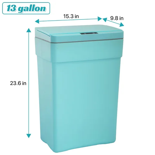 Miniatura 8 de Dkeli Bote de basura automático de 13 galones para cocina, baño, dormitorio, oficina en casa, de plástico de alta capacidad sin contacto con tapa
