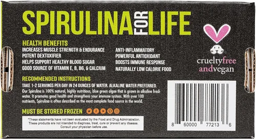 Miniatura 4 de Spirulina 7 Stick Pack 7 Day Supply Spirulina Live Flash congelada 100% pura cultivada en agua alcalina cultivada, cosechada y congelada