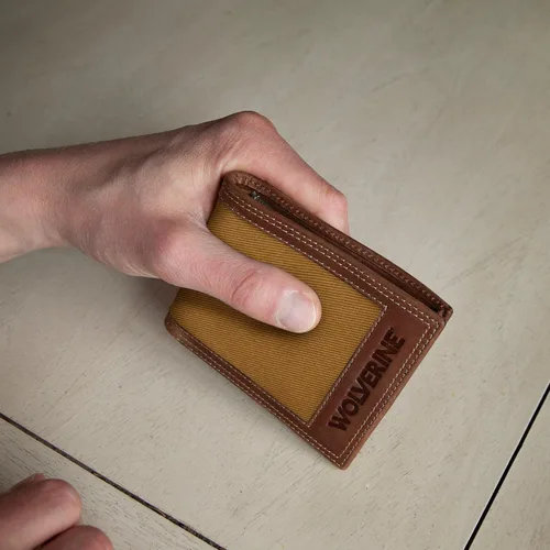 Miniatura 63 de WOLVERINE Billetera plegable de lona/cuero para hombre