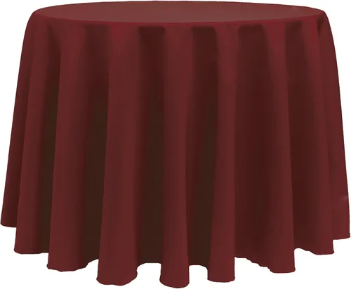 Miniatura 39 de ULTIMATE TEXTILE Mantel redondo de lino de poliéster de 120 pulgadas, color rosa neón
