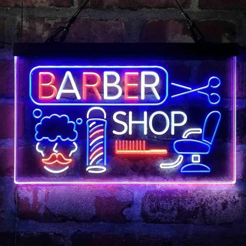 Miniatura 20 de ADVPRO Barbería barra de corte de pelo salón tricolor LED neón signo verde y rojo y amarillo 13 x 8.7 pulgadas st9s32-i2044-gry