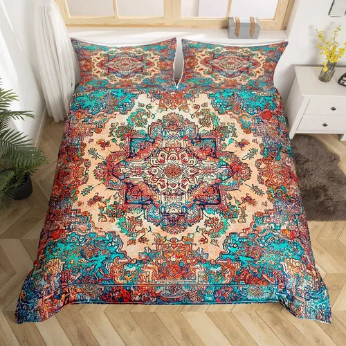 Miniatura 23 de Erosebridal Funda de edredón floral exótica tamaño Queen, juego de ropa de cama bohemio, funda de edredón tribal exótica floral bohemia, flores