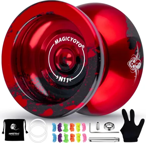 Miniatura 10 de MAGICYOYO Yoyos de Doble Propósito - N11 Aleación Dorada Negra Profesional No Responsivo Yo Yo y K2 Azul Rosa Amarillo Plástico Responsivo Yo-yo