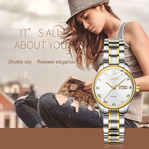 Miniatura 2 de OLEVS Fashion Watches for Women Waterproof Analog Quartz Wrist Watches for Women Stainless Steel Calendar Watch