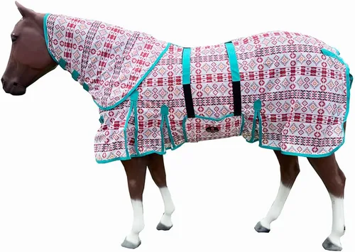 Miniatura 20 de HILASON Hoja de mosca de caballo con protección UV, malla transpirable, mosquito, primavera, alfombra de caballo de verano, alfombra de mosca