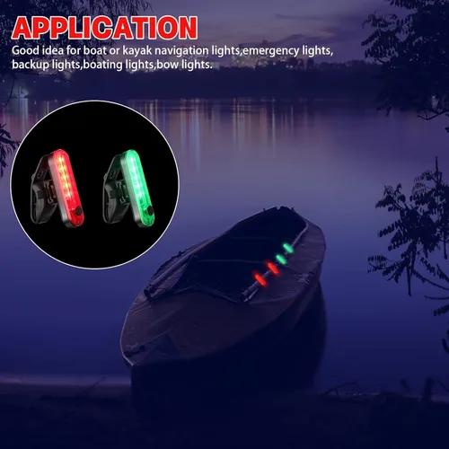 Miniatura 7 de Treela 12 luces de navegación para barco a batería, luces de kayak con pilas para barco operado por la noche, barcos de seguridad para pontón, bote
