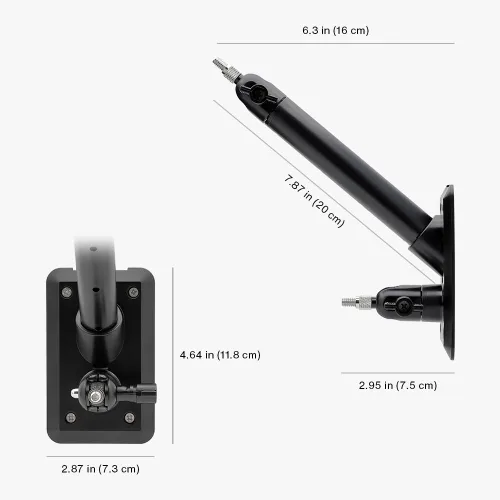Miniatura 5 de Holicfun Soporte de pared 2 en 1 para Ring, Arlo, y cámaras y paneles solares con agujero para tornillo de 1/4"-20 - Negro