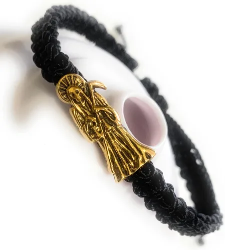 Miniatura 3 de LONTCS Pulsera Santa Muerte Negro y Dorado para Niño, Oro