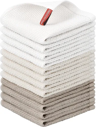 Miniatura 54 de Nialnant - Toalla de cocina 100% algodón, tejido gofre, suave, absorbente y de secado rápido, toallas para secar platos, trapos de limpieza - Multi