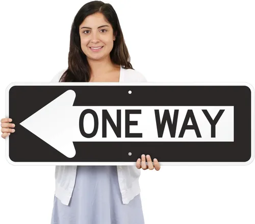 Miniatura 2 de SmartSign - X-R6-1L-EG-12x36-M1 Señal MUTCD unidireccional con flecha izquierda por 12" x 36" 3M Aluminio reflectante de grado de ingeniero negro