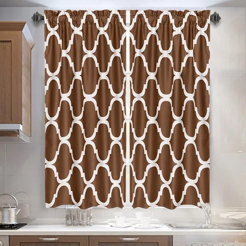Miniatura 31 de Melodieux - Cortinas de bolsillo de moda marroquí para cocina, cafetería o baño, pequeñas ventanas