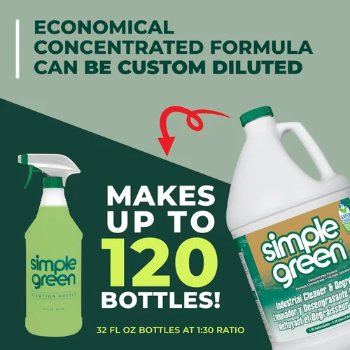 Miniatura 8 de Simple Green 13005CT, limpiador y desengrasante industrial concentrado, botella de 1 galón, Blanco, 1