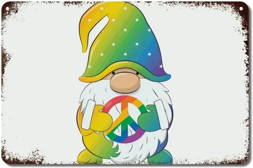 Miniatura 7 de Placa de pared con diseño de bandera de Estados Unidos, diseño retro vintage de arcoíris, letrero de metal LGBTQ, orgullo gay, regalo del mes