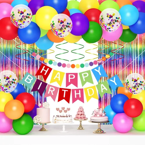 Miniatura 9 de Kit de decoración de cumpleaños azul marino y oro rosa, globos de oro rosa para suministros de fiesta de cumpleaños para mujeres, niñas y hombres