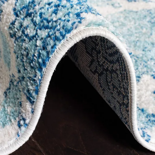 Miniatura 6 de Safavieh - Alfombra con diseño de estampado de cachemira, no desprende pelo, cuadrada de 3 pies, color crema y turquesa, colección Madison MAD600E