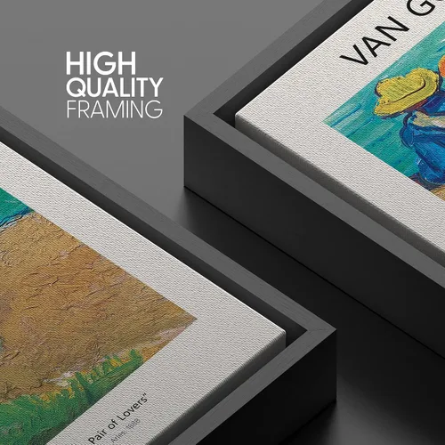 Miniatura 5 de SIGNWIN Lienzo enmarcado para pared, diseño de Vincent Van Gogh, un par de amantes, naturaleza, ilustraciones de área silvestre, bellas artes