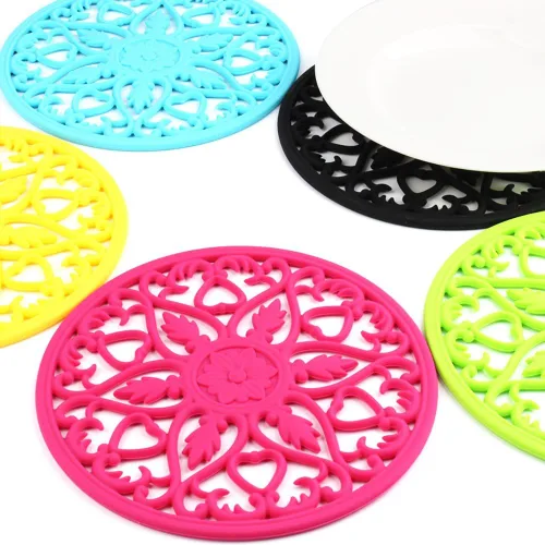 Miniatura 6 de ME.FAN Salvamanteles para Platos/Ollas/Sartenes, 3 Piezas de Almohadillas de Silicona, Almohadillas Calientes Flexibles/Durables/Antideslizantes