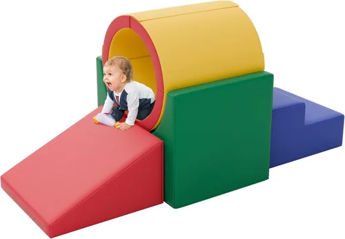 TOLEAD Túnel/Rampas de Espuma para Trepar, Juego de Actividad de Espuma para Trepar y Arrastrarse para Niños Pequeños y Niños, Equipo de Gimnasio de